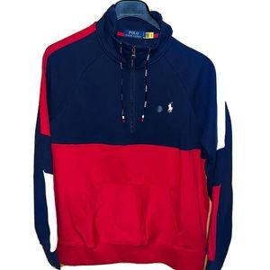 Polo Ralph Lauren Mens 1/4 Zip Color Block Interlock Pullover